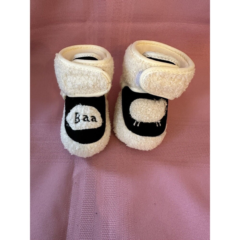 Valen Sina Baby Crib Slippers Booty's Navy & White Size 1
